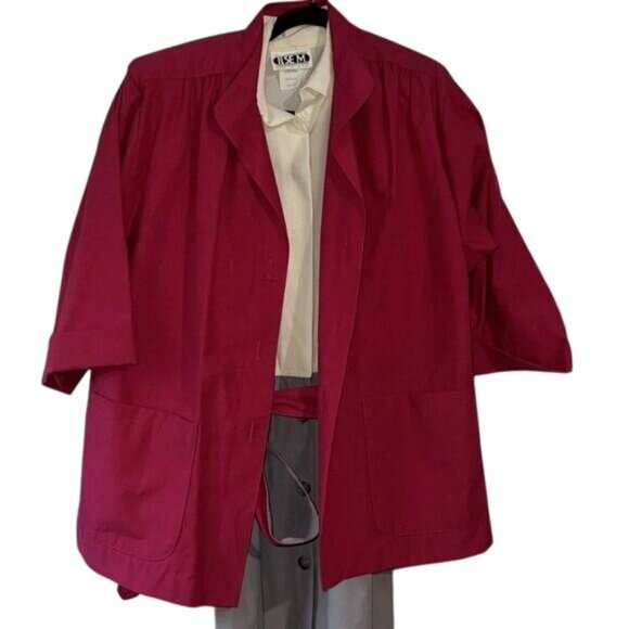 Vintage Ilse M. Womens 2-Piece Set Blazer & Dress Size 14 Pink/Gray/Cream - Picture 5 of 16